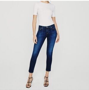 AG Adriano Goldschmied The Prima Crop Cigarette Crop Dark Blue Denim Jeans